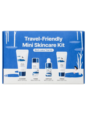 Дорожный набор с березовым соком: пенка + тонер + сыворотка + крем