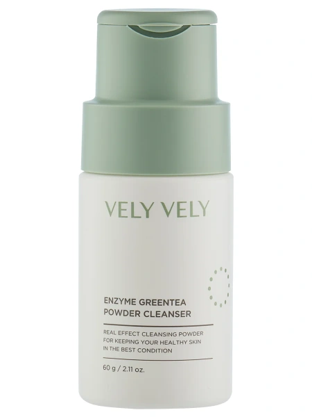 Vely Vely Энзимная пудра с зеленым чаем и липазой Enzyme Green Tea Powder Cleanser 60 гр