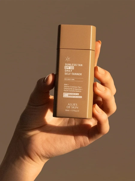 Allies of Skin Солнцезащитный крем-автозагар для лица Sunless Tan SPF50 Sunscreen + Self-Tanner 50 мл фото 3