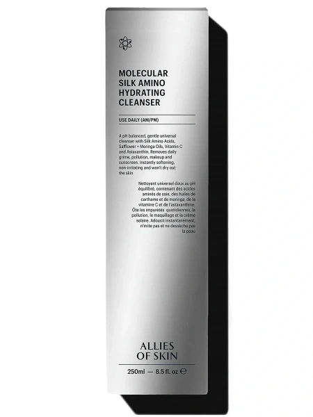 Allies of Skin Молекулярное очищающее средство с аминокислотами шелка Molecular Silk Amino Hydrating Cleanser 250 мл фото 5