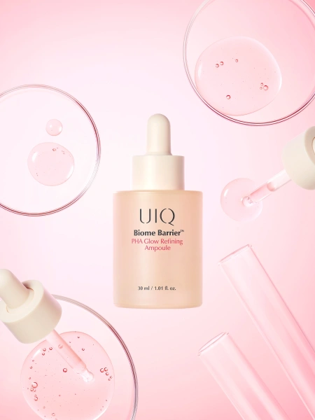 UIQ Отшелушивающая сыворотка с PHA-кислотой для гладкости и сияния Biome Barrier PHA Glow Refining Ampoule 30 мл фото 3