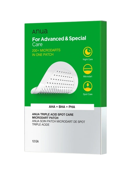 Anua Игольчатые точечные патчи с кислотами Triple Acid Spot Care Microdart Patch 12 шт фото 8