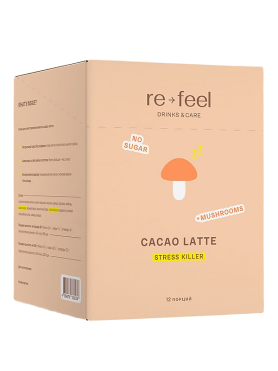 Какао-латте с грибами рейши и специями re-feel Cacao Latte - купить 1 690 ₽ 