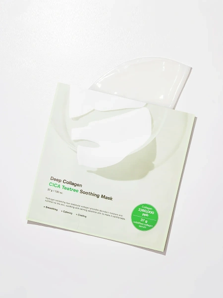 Sungboon Editor Успокаивающая гидрогелевая маска Deep Collagen Cica Teatree Soothing Mask 37 гр х 4 шт фото 6