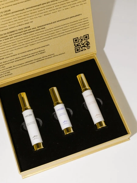 a.g.e.stop Омолаживающий подарочный набор: сыворотка + крем + крем для глаз Biomimetic Line Kit 15+15+10 мл фото 1