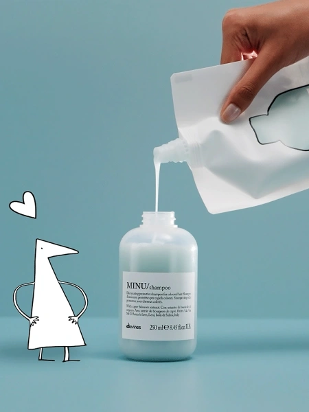 Davines Рефил защитного шампуня для сохранения косметического цвета волос MINU Shampoo Refill 500 мл фото 1