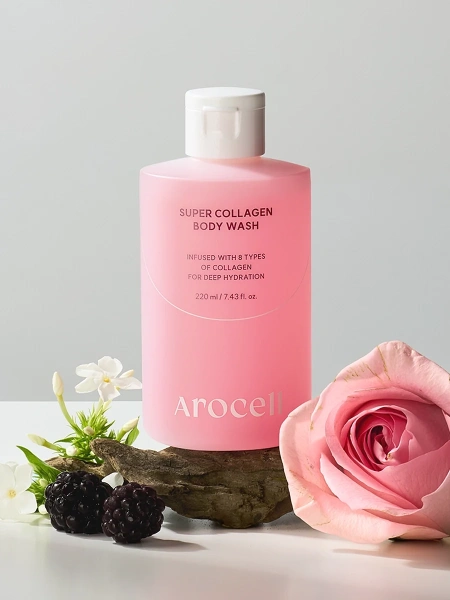 Arocell Парфюмированный гель для душа с коллагеном, ПДРН и кислотами Super Collagen Body Wash 220 мл фото 1