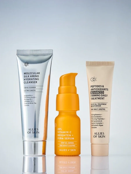 Allies of Skin Набор «7 дней для сияния кожи»: очищение + сыворотка + крем 7 Days to Brighter Skin Kit 25+8+12 мл фото 3