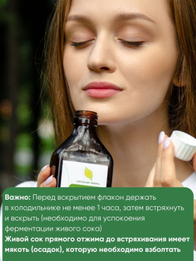 Живой сок сельдерея и шпината прямого отжима + ферментирования