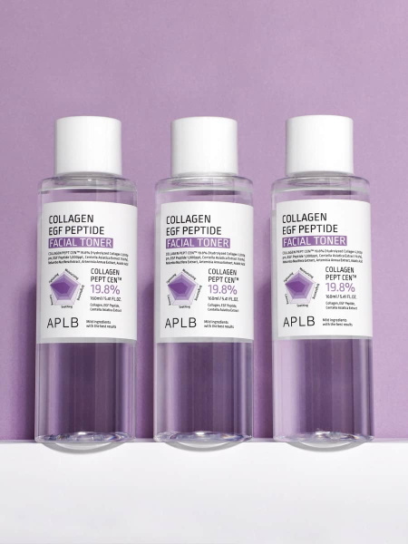 APLB Тонер с пептидами и коллагеном для упругости кожи Collagen EGF Peptide Facial Toner 160 мл фото 5