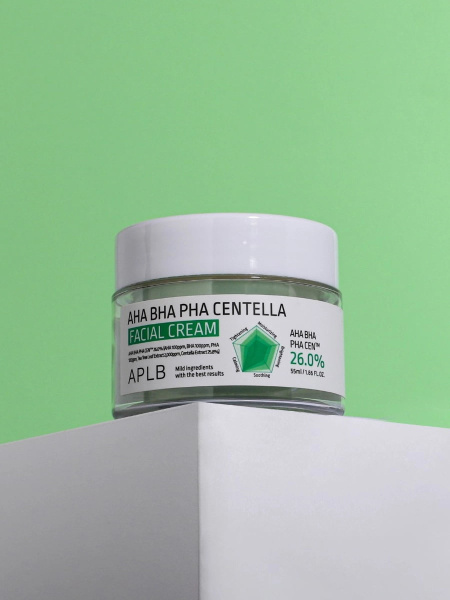 APLB Успокаивающий крем против воспалений AHA BHA PHA Centella Facial Cream 55 мл фото 4