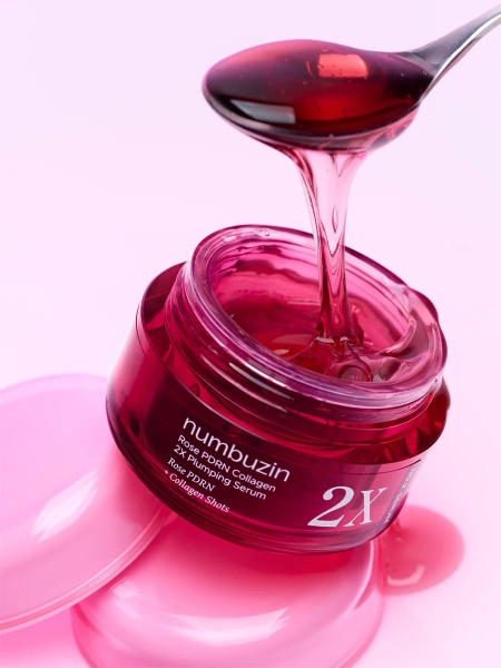 Numbuzin Интенсивная сыворотка с ПДРН и микроиглами для упругости и сияния No.2 Rose PDRN Collagen 2X Plumping Serum 30 мл фото 2