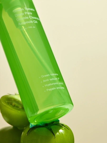 Sungboon Editor Ампульное гидрофильное масло с экстрактом зелёного томата Green Tomato Double Cleansing Ampoule Oil 200 мл фото 7