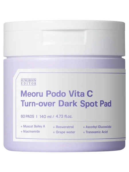 Sungboon Editor Отшелушивающие пэды с витамином С против пигментации Meoru Podo Vita C Turn-over Dark Spot Pad 60 шт