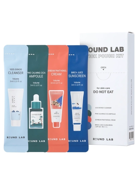 Round Lab Набор саше: пенка + сыворотка + крем + санскрин Stick Pouch Kit 3 мл х 12 шт