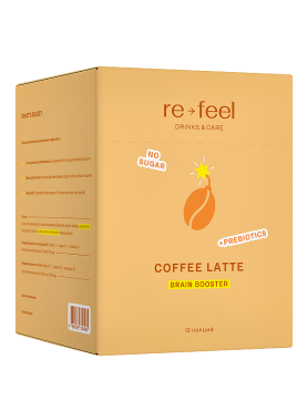 Кофе-латте с кокосовым молоком, пребиотиком и адаптогенами re-feel Coffee Latte - купить 1 990 ₽ 