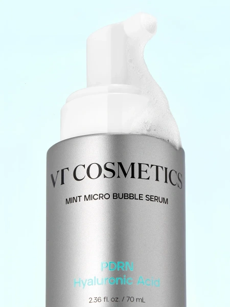 VT Cosmetics Пузырьковая сыворотка с ПДРН и гиалуроновой кислотой PDRN Hyaluronic Mint Micro Bubble Serum 70 мл фото 2