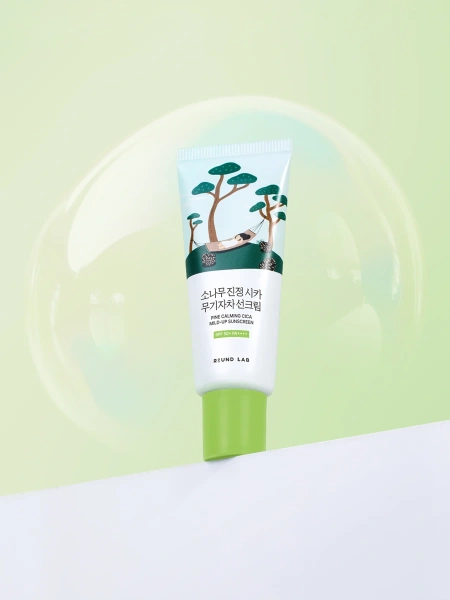 Round Lab Мягкий солнцезащитный крем с сосной и центеллой для проблемной кожи Pine Calming Cica Mild-Up Sunscreen 40 мл фото 7