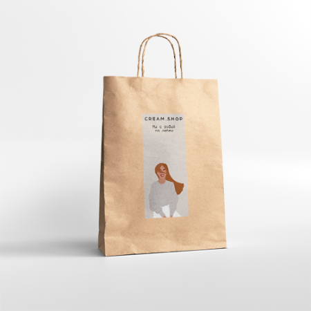 Cream Shop Фирменный крафт пакет kraft pack 