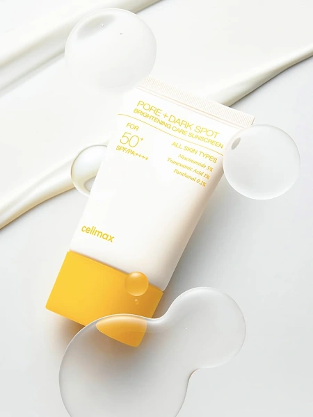 Celimax Осветляющий солнцезащитный крем SPF50 Pore + Dark Spot Brightening Care Sunscreen 50 мл фото 3