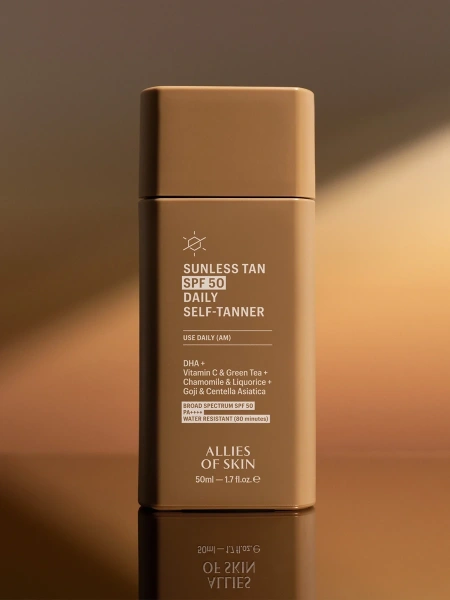 Allies of Skin Солнцезащитный крем-автозагар для лица Sunless Tan SPF50 Sunscreen + Self-Tanner 50 мл фото 1