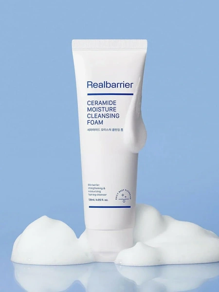 Real Barrier Кремовая очищающая пенка c керамидами Ceramide Moisture Cleansing Foam 120 мл фото 1