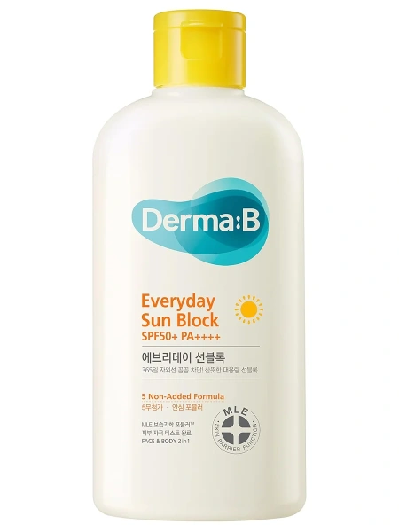 Derma:B Ламеллярный солнцезащитный лосьон для лица и тела Everyday Sun Block SPF50 200 мл