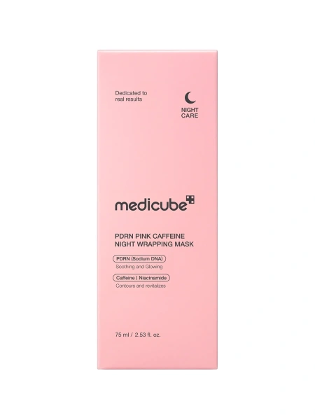 Medicube Лимфодренажная ночная маска-плёнка с ПДРН и кофеином PDRN Pink Caffeine Night Wrapping Mask 75 мл фото 7