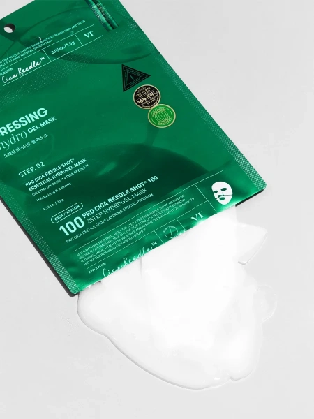 VT Cosmetics Двухступенчатая гидрогелевая маска с микроиглами для увлажнения и успокоения кожи Pro Cica Reedle Shot 100 2Step Hydrogel Mask 33 гр х 4 шт фото 1