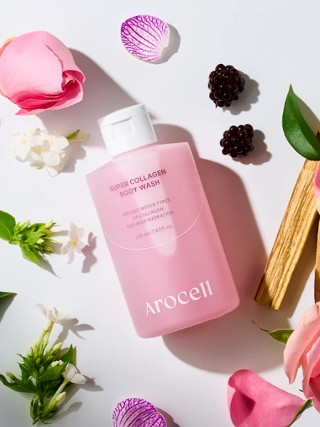 Arocell Парфюмированный гель для душа с коллагеном, ПДРН и кислотами Super Collagen Body Wash 220 мл фото 6