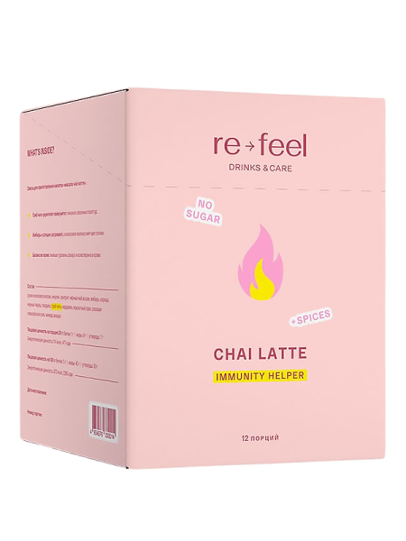 re-feel Чай-латте с чагой и специями Chai Latte 12 шт