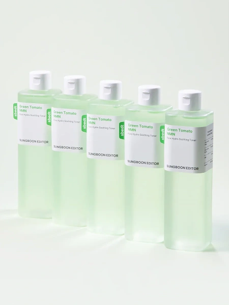 Sungboon Editor Ампульный тонер с экстрактом зелёного томата для сужения пор Green Tomato NMN Pore Hydro Soothing Toner 350 мл фото 5