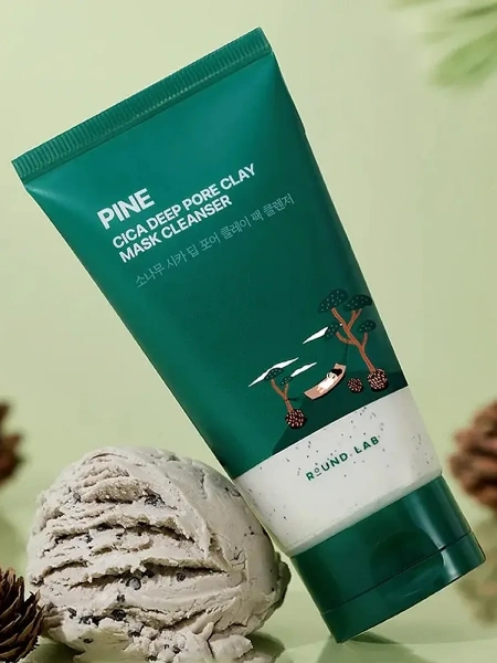 Round Lab Очищающая маска-пенка с экстрактом сосны и центеллы Cica Deep Pore Clay Mask Cleanser 150 мл фото 2