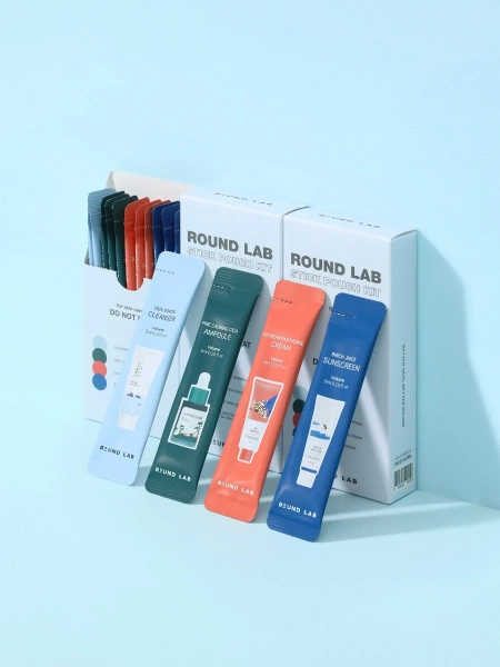 Round Lab Набор саше: пенка + сыворотка + крем + санскрин Stick Pouch Kit 3 мл х 12 шт фото 1