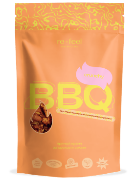 Хрустящий перекус из орехов и семян «Пряный кранч» с адаптогенами re-feel Crunchy BBQ - купить 290 ₽ 