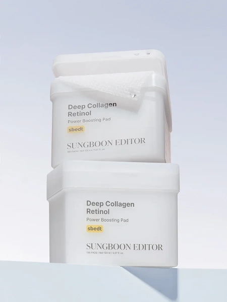 Sungboon Editor Обновляющие пэды с коллагеном и ретинолом Deep Collagen Retinol Power Boosting Pad 100 шт фото 1