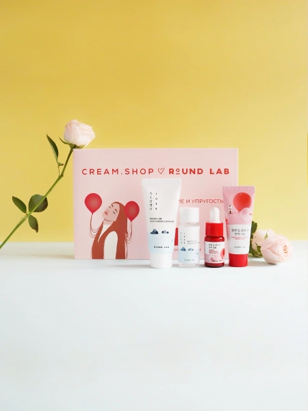 Round Lab Набор миниатюр «Очищение и упругость»: пенка + тонер + сыворотка + крем  30+20+10+20 мл