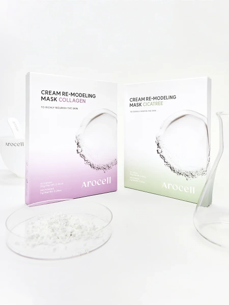 Arocell Альгинатная маска с коллагеном для упругости и сияния Cream Remodeling Mask Collagen 77 гр х 5 шт фото 8