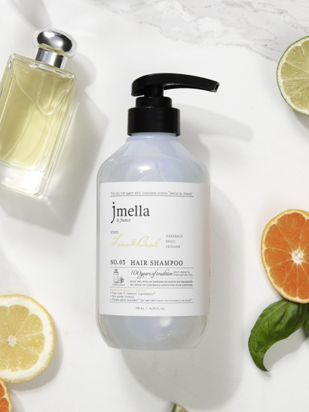 Jmella Парфюмированный шампунь для всех типов волос In France Lime & Basil Hair Shampoo 500 мл фото 2