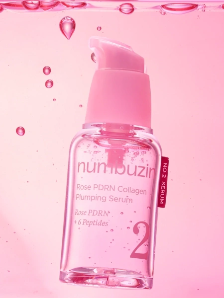 Numbuzin Увлажняющая сыворотка с ПДРН и пептидами для сияния кожи No.2 Rose PDRN Collagen Plumping Serum 30 мл фото 1
