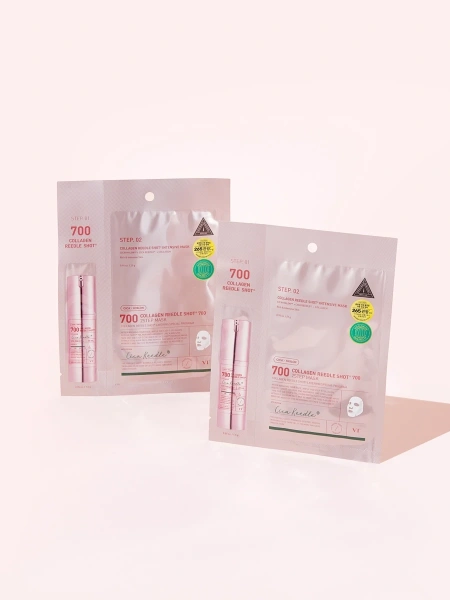 VT Cosmetics Двухступенчатая тканевая маска с микроиглами и коллагеном Collagen Reedle Shot 700 2step Mask 1.5+25 гр фото 2