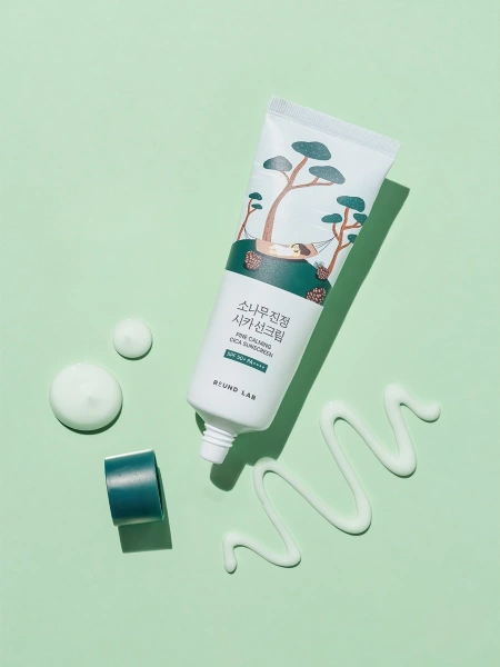 Round Lab Солнцезащитный крем с сосной и центеллой для проблемной кожи SPF50 Pine Calming Cica Sunscreen 40 мл фото 5