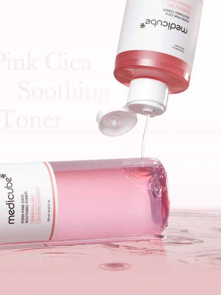 Medicube Успокаивающий тонер с ПДРН и комплексом пептидов PDRN Pink CICA Soothing Toner 250 мл фото 5