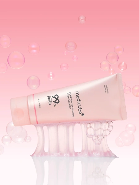 Medicube Пенка с ПДРН для глубокого очищения пор PDRN Pink Niacinamide Whip Cleanser 120 гр фото 5