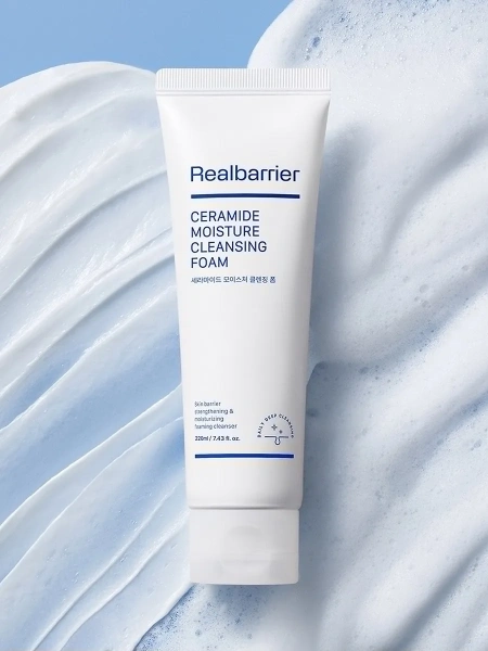 Real Barrier Кремовая очищающая пенка c керамидами Ceramide Moisture Cleansing Foam 220 мл фото 1