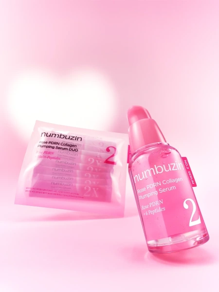 Numbuzin Увлажняющая сыворотка с ПДРН и пептидами для сияния кожи No.2 Rose PDRN Collagen Plumping Serum 30 мл фото 6