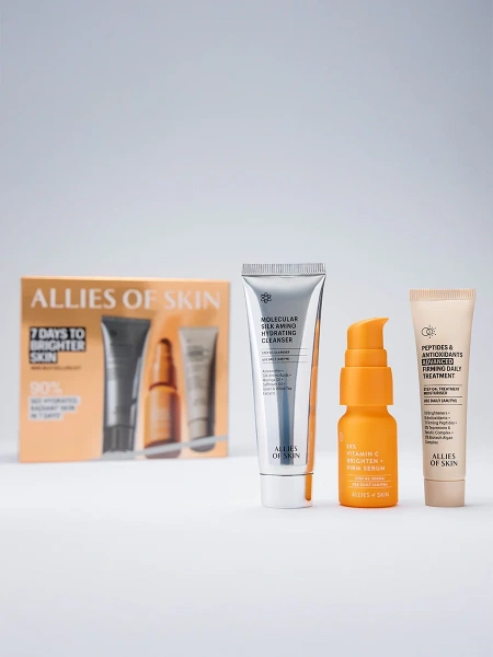 Allies of Skin Набор «7 дней для сияния кожи»: очищение + сыворотка + крем 7 Days to Brighter Skin Kit 25+8+12 мл фото 2