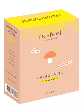 Какао-латте с грибами рейши и специями re-feel Cacao Latte - купить 590 ₽ 