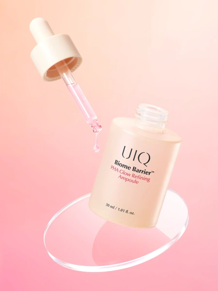 UIQ Отшелушивающая сыворотка с PHA-кислотой для гладкости и сияния Biome Barrier PHA Glow Refining Ampoule 30 мл фото 6