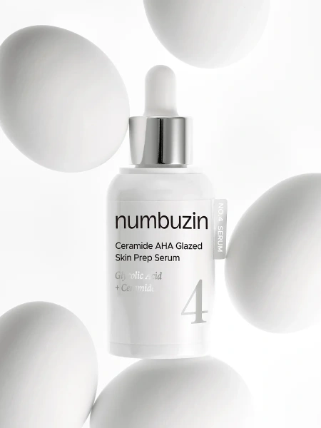Numbuzin Обновляющая сыворотка с кислотами No.4 Ceramide AHA Glazed Skin Prep Serum 30 мл фото 1